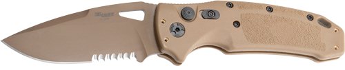 36333H.jpg HOGUE K320A M17 3.5" AUTO FLDR - DROP POINT BLADE POLY TAN