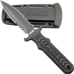 RUK0097LCS.jpg RUKO FIXED BLADE BOOT KNIFE 4" - SPEAR SERRATED CLAMSHELL