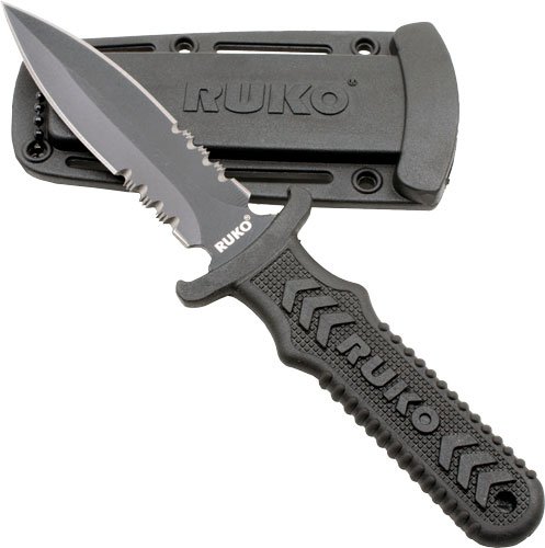 RUK0097LCS.jpg RUKO FIXED BLADE BOOT KNIFE 4" - SPEAR SERRATED CLAMSHELL