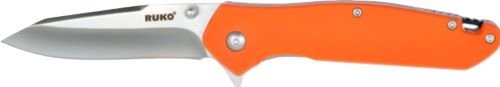 RUK0187BZCS.jpg RUKO FOLDER TACTICAL KNIFE - 3.25" ORANGE HANDLE CLAMSHELL