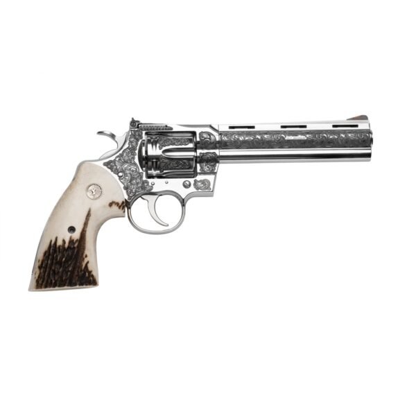 https3A2F2Fmedia.chattanoogashooting.com2Fimages2Fproduct2FCXPYTHONSP6WTSZSTAG2FCXPYTHONSP6WTSZSTAG1.jpg Colt Python Handgun .357 Mag 6rd Capacity 6" Barrel Stainless Engraved Finish Stag Grips