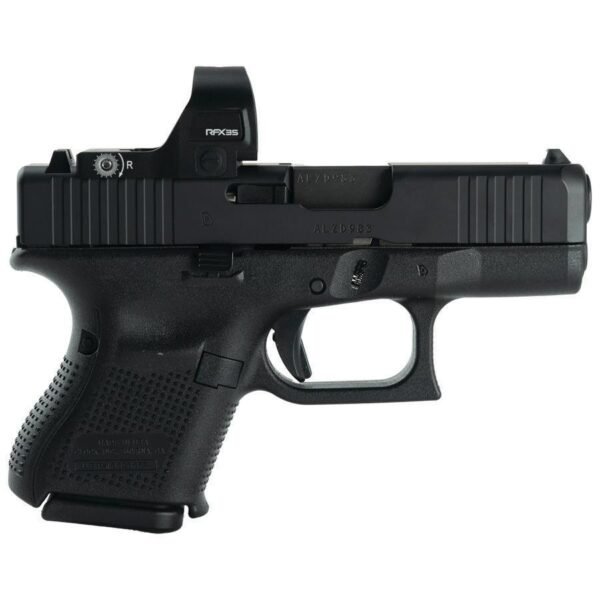 https3A2F2Fmedia.chattanoogashooting.com2Fimages2Fproduct2FGLUV2650201VIRI2Fglock_26_v_9mm_fxd_com_10rd_w_iridian_rfx35_green_dot_gluv2650201viri_0003_Right.jpg Glock V-Series Model 26 Handgun 9mm Luger 10rd Magazines (3) 3.43" Barrel Black US Made w/Viridian RFX35 Green Dot