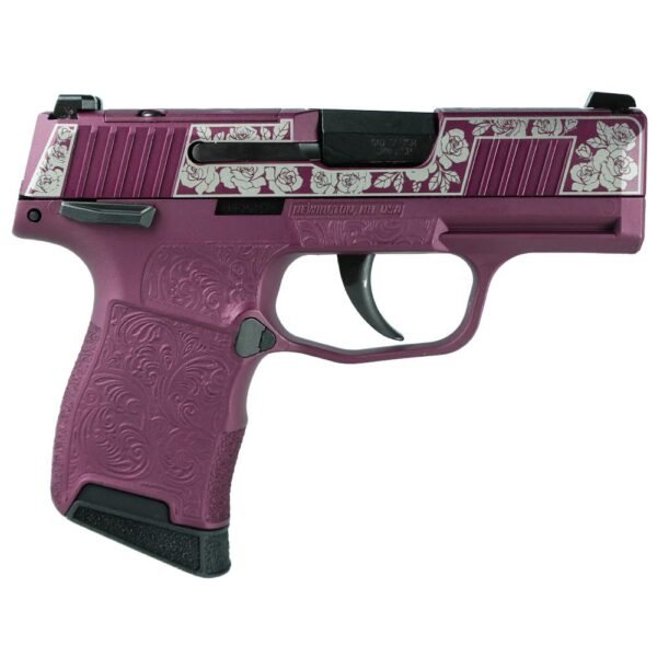 https3A2F2Fmedia.chattanoogashooting.com2Fimages2Fproduct2FXI640164GRBC2FXI640164GRBC-1.jpg Sig Sauer Exclusive "Black Cherry Roses" P365-380 Handgun 380 Auto 10rd Magazine 3.1" Barrel Black Manual Safety