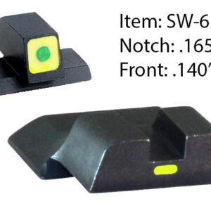 https3A2F2Fmedia.chattanoogashooting.com2Fimages2Fproduct2FKQSW6182FKQSW618.jpg Ameriglo CAP Tritium Night Sights for S&W M&P Shield / Front Tritium - Green / Front Outline - LumiGreen / Style - CAP / Rear Paint Bar - LumiGreen