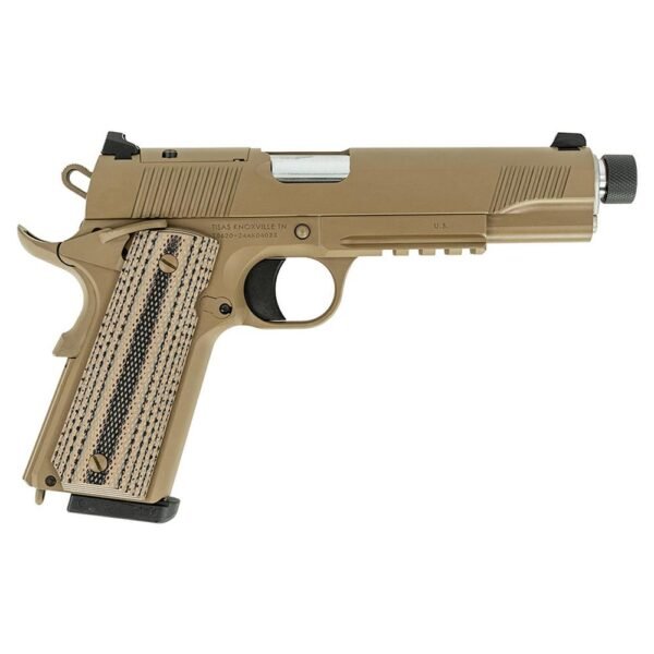 https3A2F2Fmedia.chattanoogashooting.com2Fimages2Fproduct2FMS101005062FSD10100565-1.jpg Tisas 1911 B45RGD TH Raider Handgun .45 ACP 8rd Magazines(2) 5.5" Threaded Barrel FDE Cerakote Optic Ready